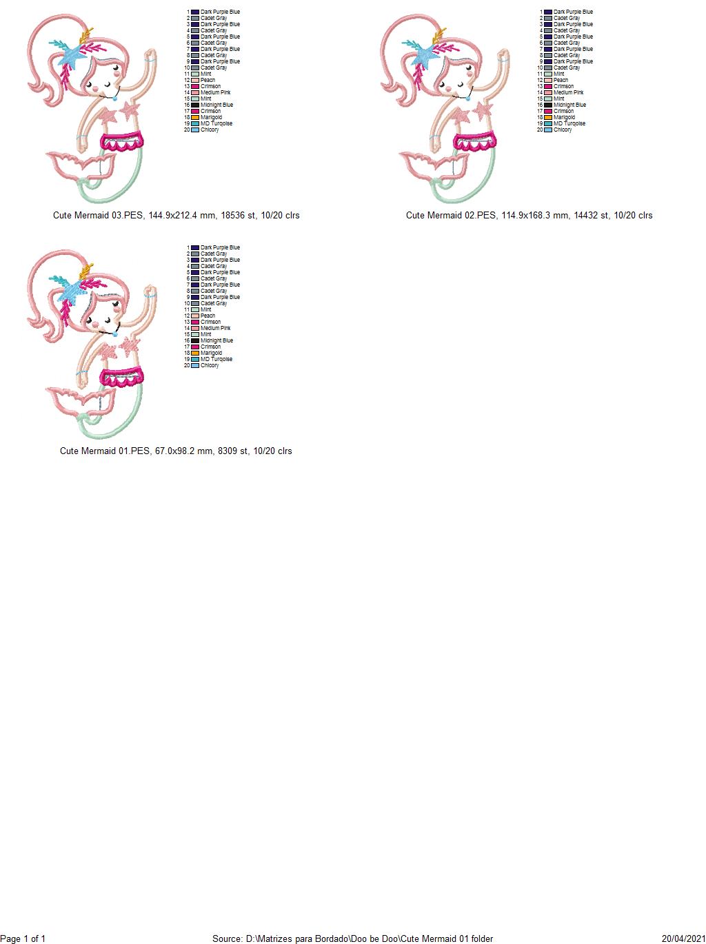 Pink Mermaid - Applique