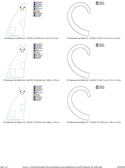 Black Cat Stuffie - ITH Project - Machine Embroidery Design