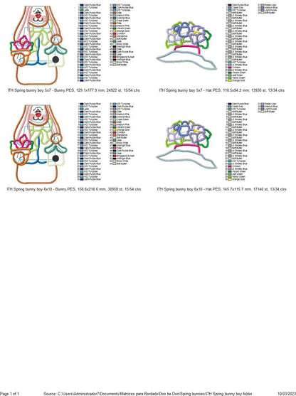 Spring Boy Bunny Ornament - ITH Project - Machine Embroidery Design