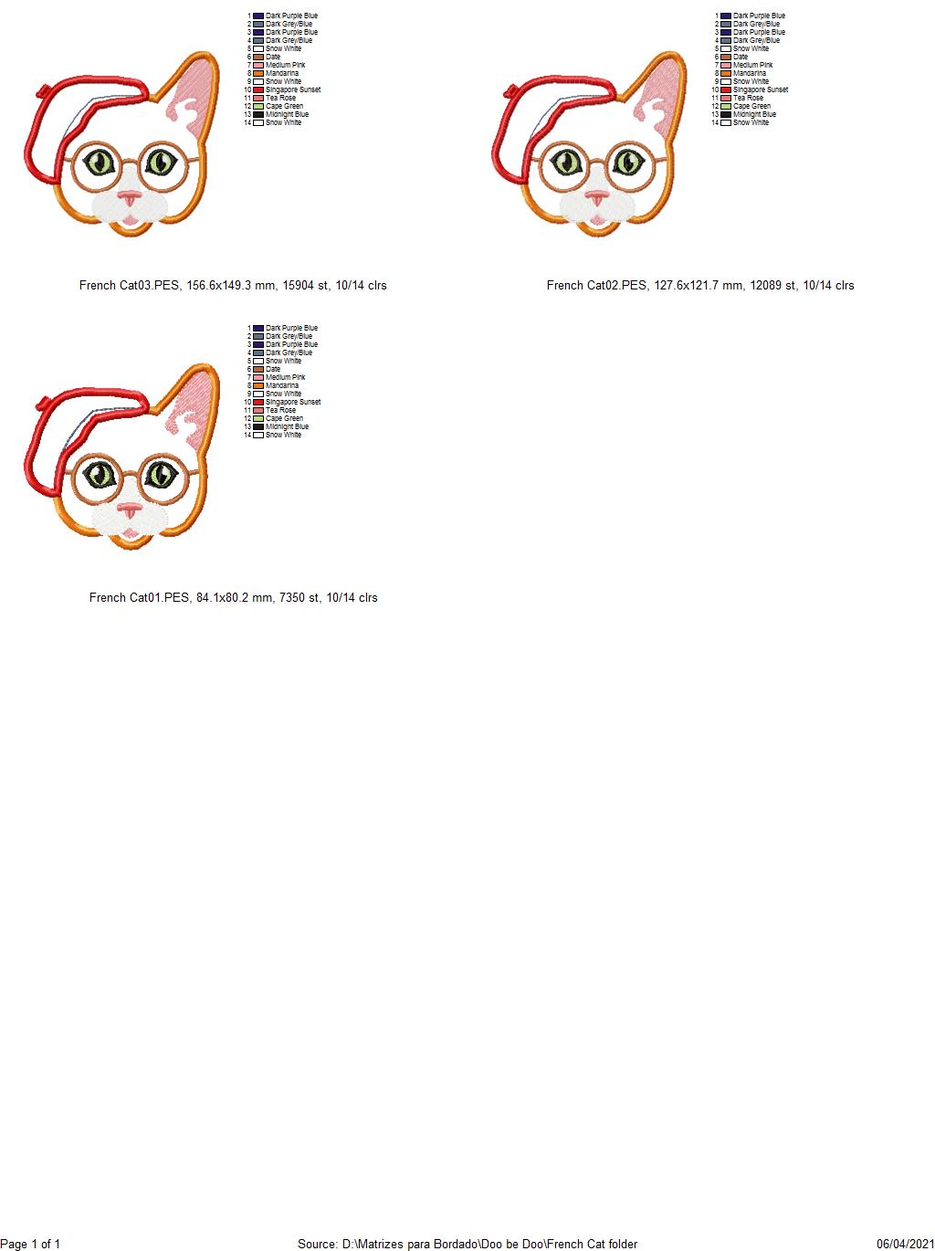 French Cat - Applique