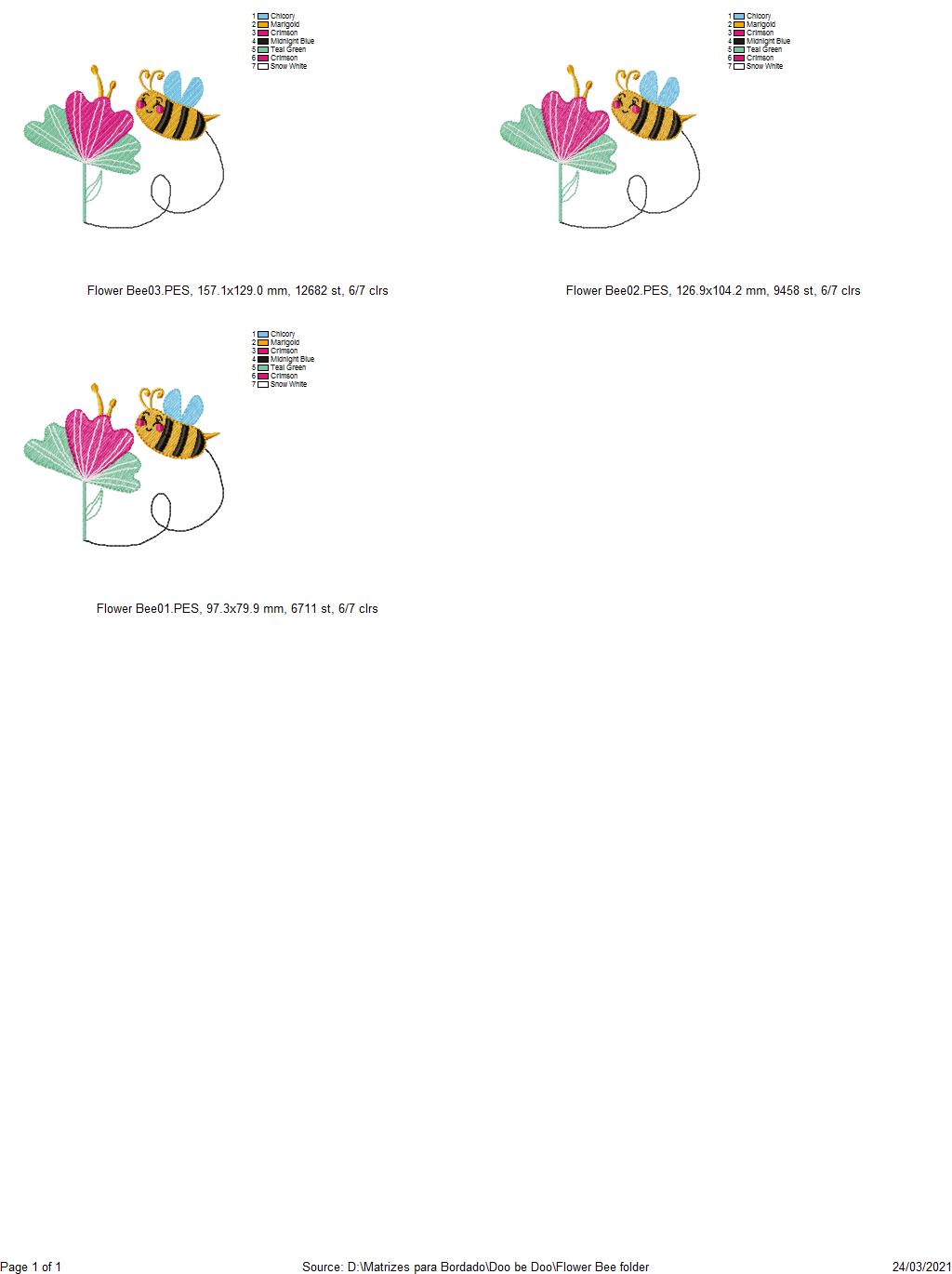 Flower Bee - Fill Stitch