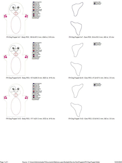 Dog Puppet - ITH Project - Machine Embroidery Design