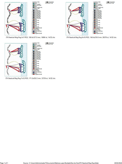 Nautical Mug Rug - ITH Project - Machine Embroidery Design