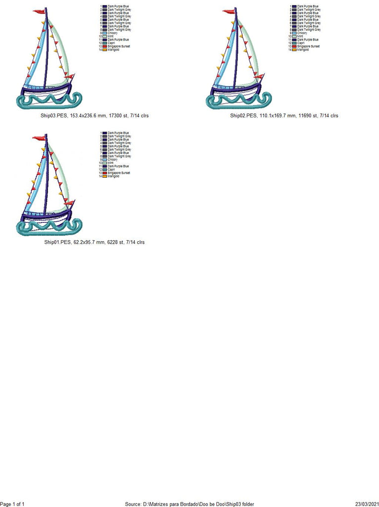 Sailboat 3 - Applique