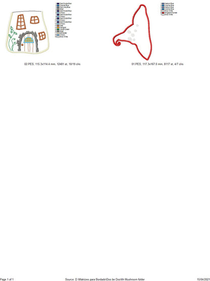 Mushroom Dish Cloth Hanger - ITH Project - Machine Embroidery Design