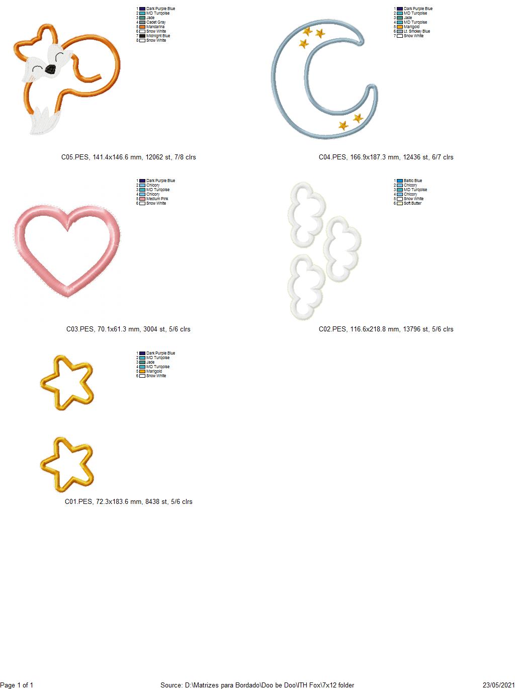 Fox on the Moon Ornament - ITH Project - Machine Embroidery Design