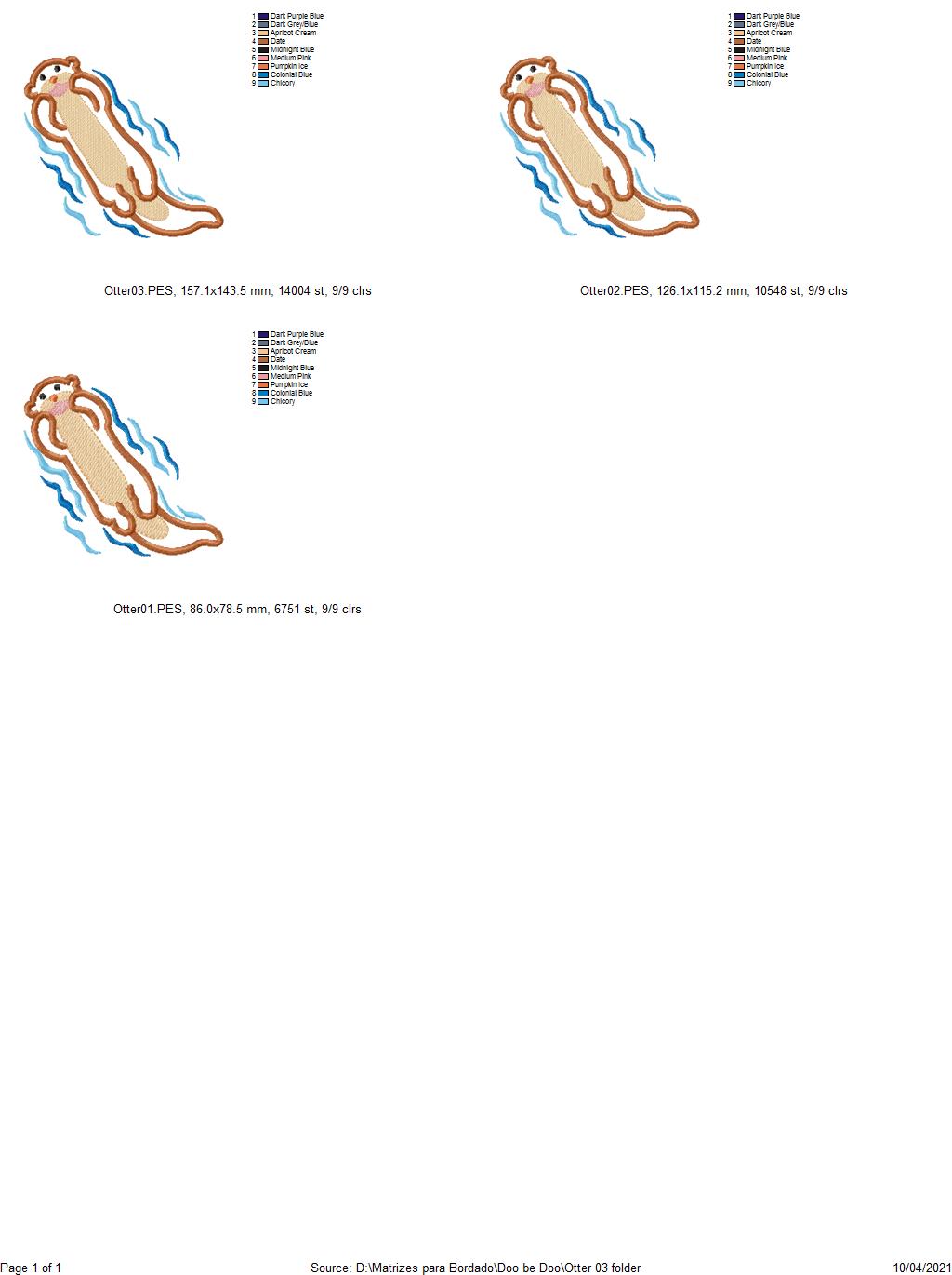 Happy Otter - Applique