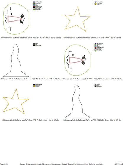 Halloween Witch Stuffie Ornament - ITH Project - Machine Embroidery Design