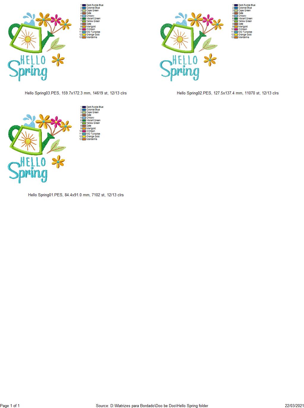 Hello Spring - Applique