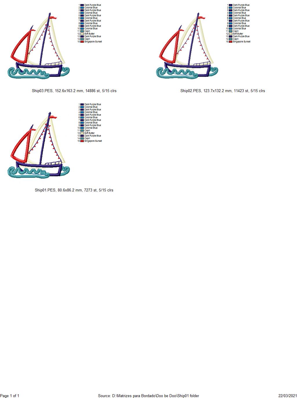 Sailboat 1 - Applique