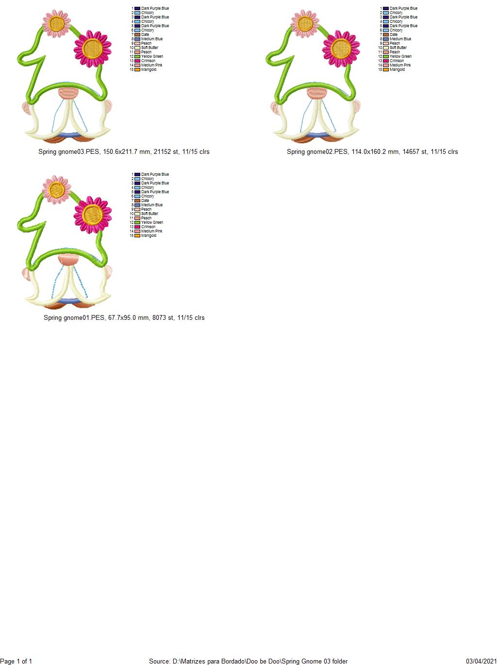 Spring Gnome - Applique