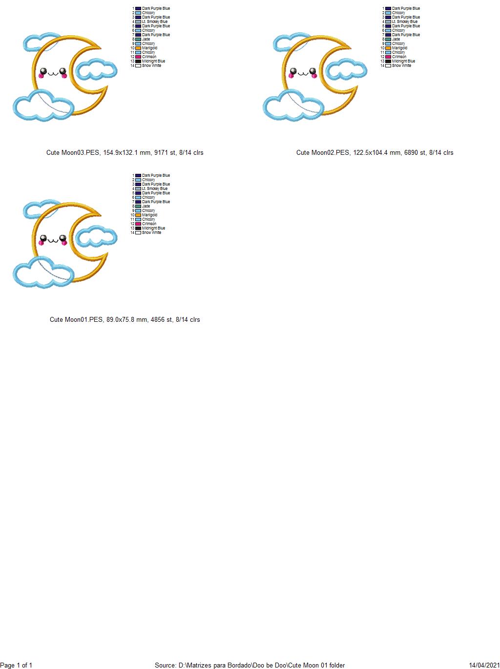 Cute Moon - Applique