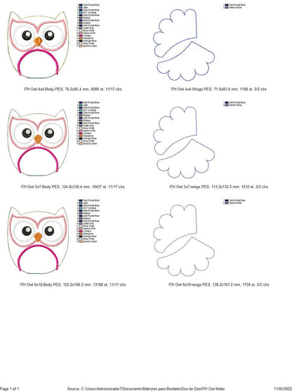 Cute Owl Stuffie - ITH Project - Machine Embroidery Design