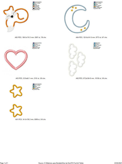 Fox on the Moon Ornament - ITH Project - Machine Embroidery Design