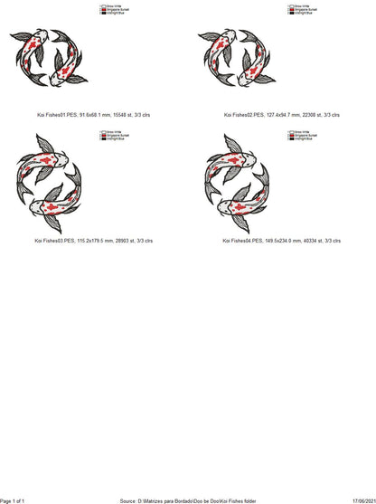 Koi Fishes - Fill Stitch