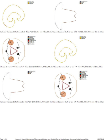 Halloween Scarecrow Stuffie Ornament - ITH Project - Machine Embroidery Design