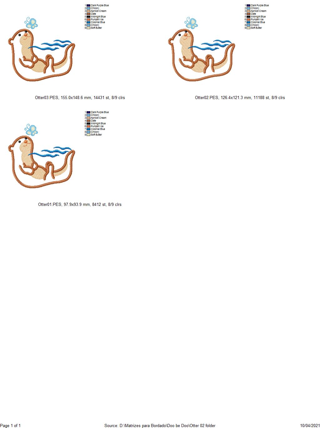 Otter and Butterfly - Applique