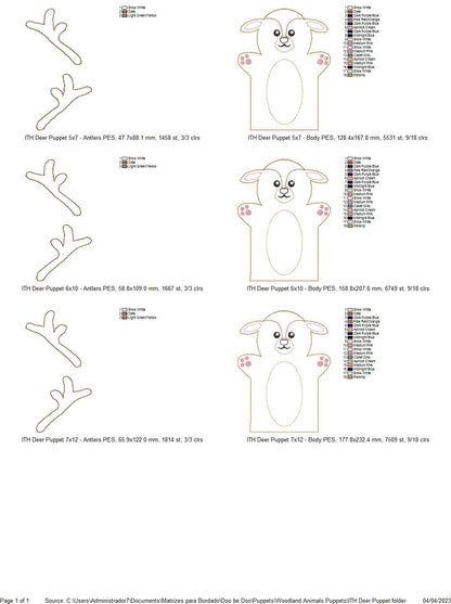 Deer Puppet - ITH Project - Machine Embroidery Design