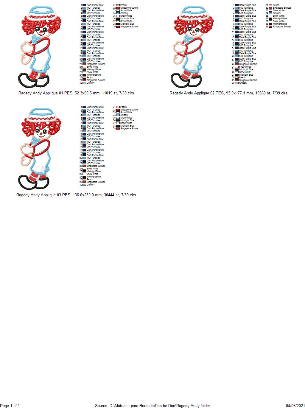 Rag doll Boy - Applique