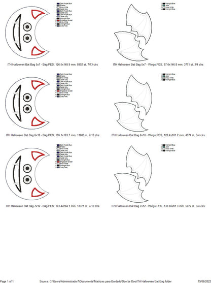 Halloween Bat Candy Bag - ITH Project - Machine Embroidery Design