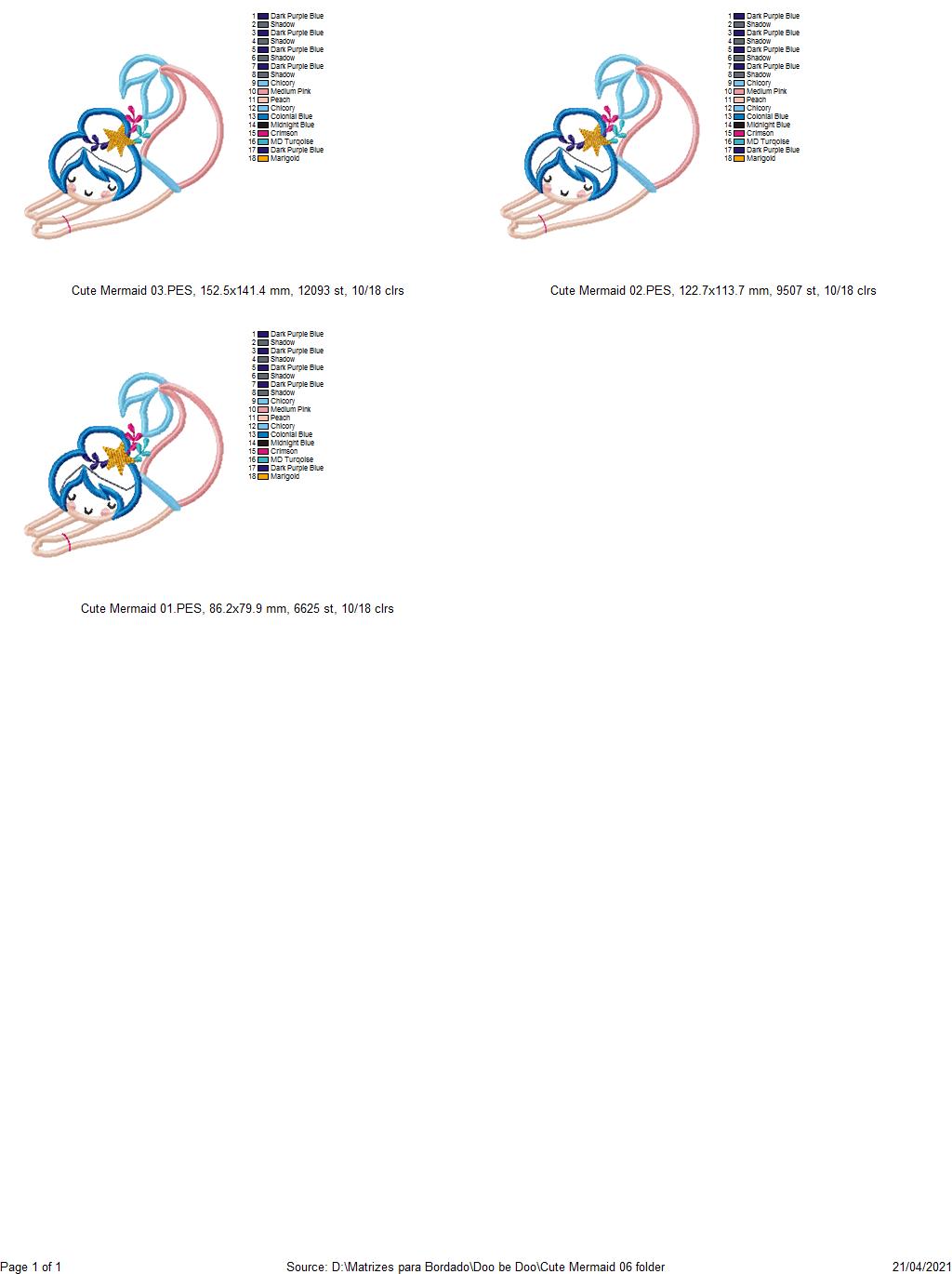 Swimming Mermaid - Applique