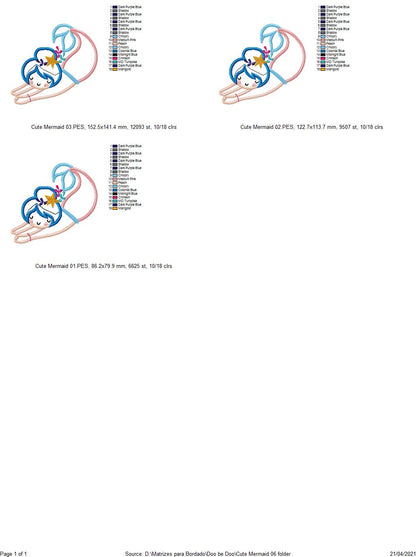 Swimming Mermaid - Applique