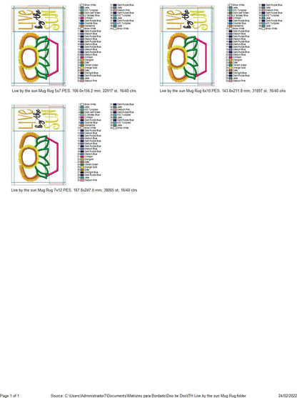 Live by the Sun Mug Rug - ITH Project - Machine Embroidery Design
