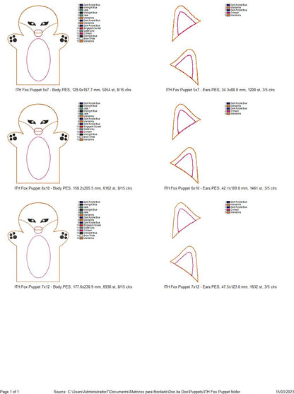 Fox Puppet - ITH Project - Machine Embroidery Design