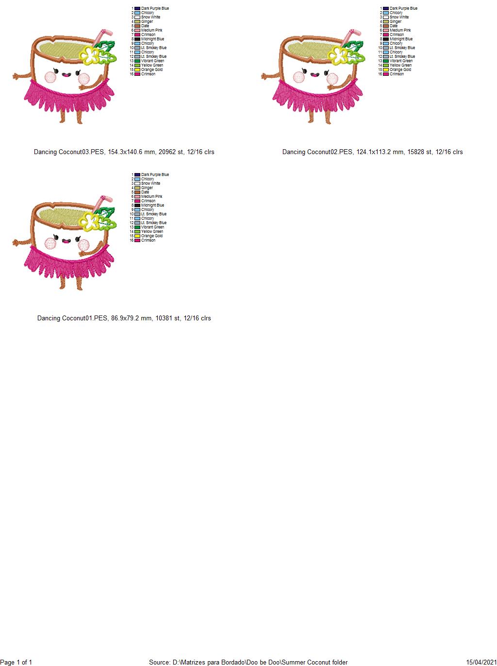 Summer Fruits Pack with 6 designs - Applique