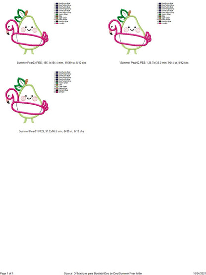 Summer Fruits Pack with 6 designs - Applique