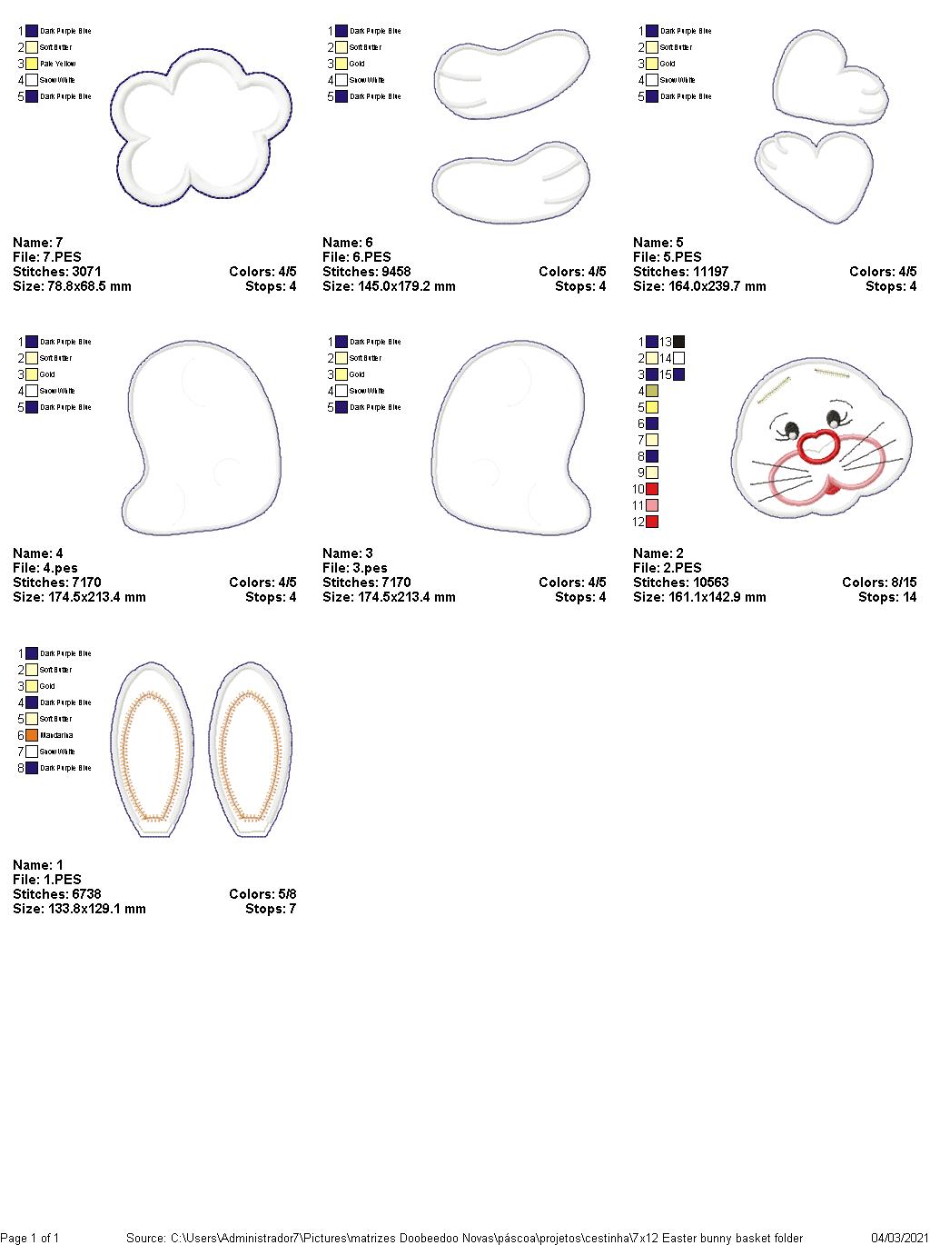 Easter Bunny Basket - ITH Project - Machine Embroidery Design