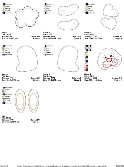 Easter Bunny Basket - ITH Project - Machine Embroidery Design