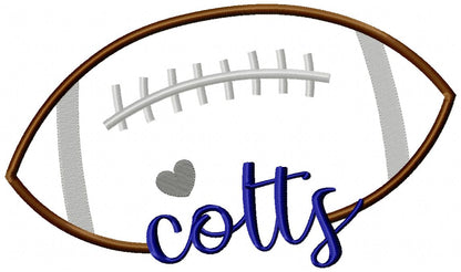 Colts Football - Satin Stitch – Machine Embroidery Design