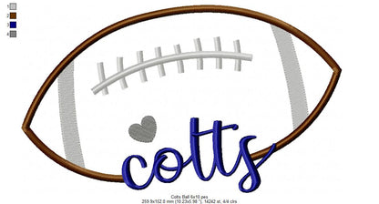 Colts Football - Satin Stitch – Machine Embroidery Design