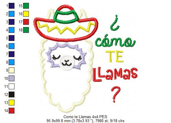Mexican Llama ¿Como te Llamas? - Applique