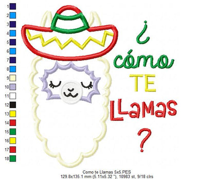 Mexican Llama ¿Como te Llamas? - Applique