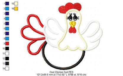 Cool Chicken - Applique Embroidery