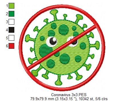 Coronavirus Covid-19 - Fill Stitch