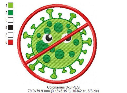 Coronavirus Covid-19 - Fill Stitch