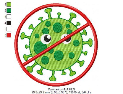 Coronavirus Covid-19 - Fill Stitch