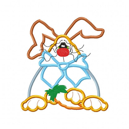 Country Easter Bunny with Carrot - Applique