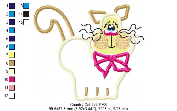 Country Cat - Applique