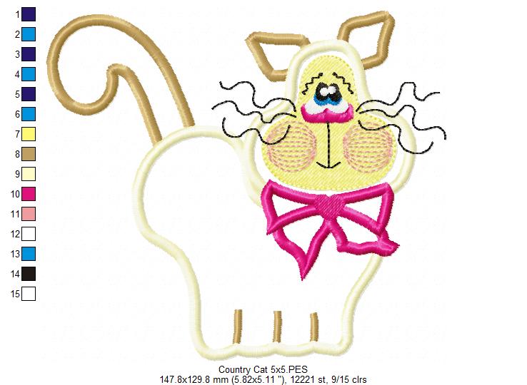 Country Cat - Applique