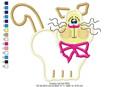 Country Cat - Applique