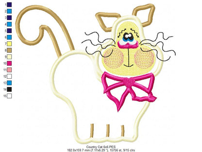 Country Cat - Applique