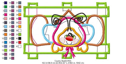 Country Bee  - Applique - Machine Embroidery Design