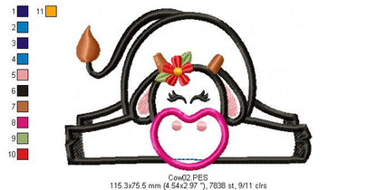 Cute Cow  - Applique