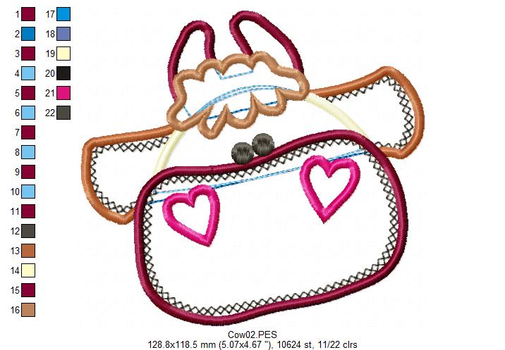 Cute Cow  - Applique