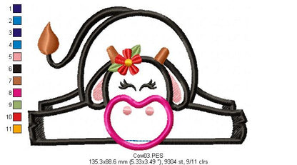 Cute Cow  - Applique