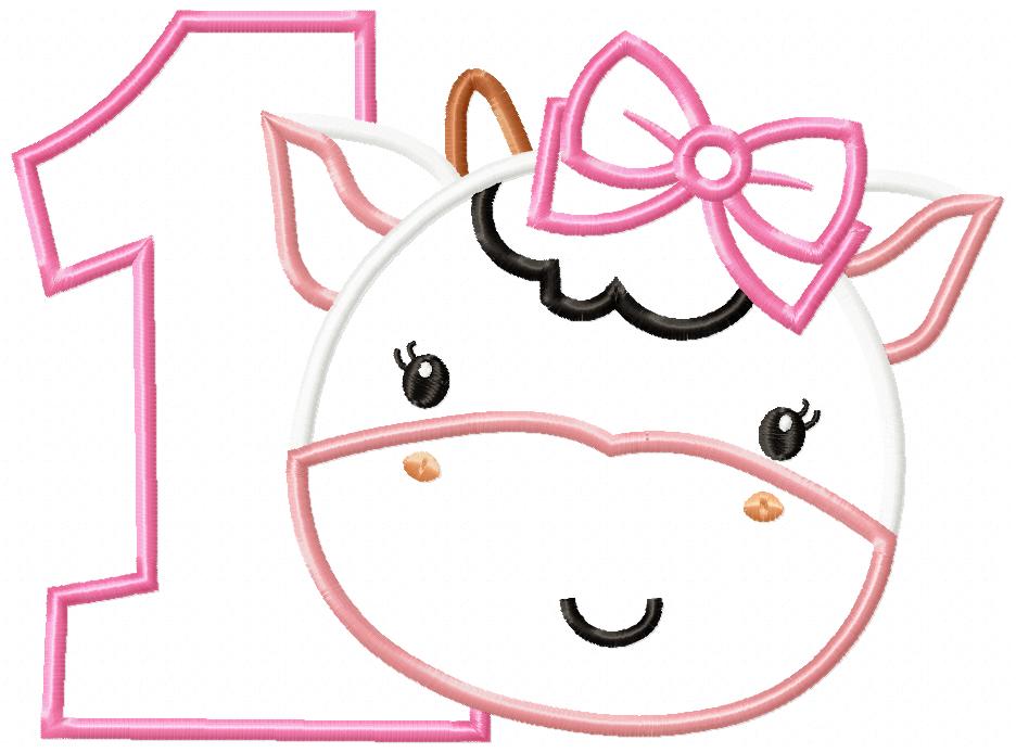 Cow Girl Numbers Collection - Applique - Machine Embroidery Design